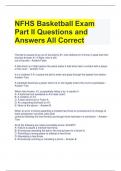 NFHS Basketball Exam Part II Questions and Answers All Correct 