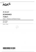 AQA A level ECONOMICS Paper 1 Mark scheme June 2023