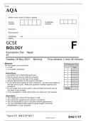 AQA GCSE BIOLOGY Foundation Tier Paper 1F JUNE 2023 QUESTION PAPER