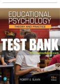 Test Bank For Educational Psychology: Theory and Practice 13th Edition All Chapters - 9780136912156