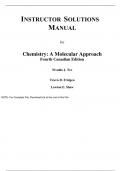 Chemistry A Molecular Approach, 4th Canadian Edition, 4e Nivaldo Tro, Travis Fridgen, Lawton Shaw (Solution Manual Latest Edition 2023-24, Grade A+, 100 Verified)