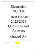 Electrician NCCER  Latest Update 2023/2024 Questions and Answers  Graded A+ 				