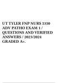 UT TYLER FNP NURS 5350 ADV PATHO EXAM 1 / QUESTIONS AND VERIFIED ANSWERS / 2023/2024 GRADED A+.