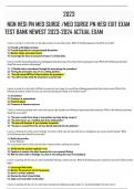 2023 NGN HESI PN MED SURGE /MED SURGE PN HESI EXIT EXAM TEST BANK NEWEST 2023-2024 ACTUAL EXAM