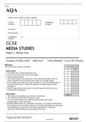AQA GCSE MEDIA STUDIES Paper 1 Media One JUNE 2023 QUESTION PAPER