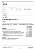 AQA GCSE CITIZENSHIP STUDIES Paper 1 JUNE 2023 QUESTION PAPER
