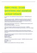 CQM-C FINAL EXAM  QUESTIONS AND ANSWERS  LATEST UPDATE