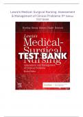 Lewis's Med-Surg Nursing: Assessment & Management of Clinical Problems 11th Edition TEST BANK | QUESTIONS WITH EXPLAINED ANSWERS (GRADED A+) | LATEST