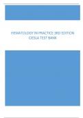 Test Bank For Hematology in Practice 3rd Edition Ciesla All Chapters 