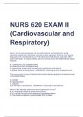 NURS 620 EXAM II  (Cardiovascular and  Respiratory)