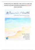 WOMENS HEALTH A PRIMARY CARE CLINICAL GUIDE 5TH EDITION YOUNGKIN SCHADEWALD PRITHAM TEST BANK  UPDATE 2023/2024