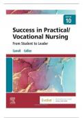Test Bank for Success in Practical Vocational Nursing 10th Edition Carroll||ISBN NO-10 0323810179||ISBN NO-13 978-0323810173||All Chapters||A++