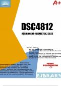 DSC4812 Assignment 4 (DETAILED ANSWERS) Semester 2 2023 (729025) - DUE 6 NOVEMBER 2023