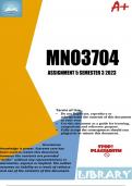 MNO3704 Assignment 5 (DETAILED ANSWERS PORTFOLIO) Semester 2 2023