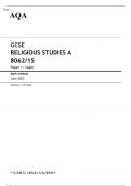 AQA GCSE RELIGIOUS STUDIES A 8062/15 Paper 1 JUNE 2023 MARK SCHEME: Islam