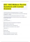 EEC 1002 Midterm Review Questions with Correct Answers 