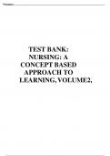 Test Bank - Nursing: A Concept-Based Approach to Learning, Volume I, II & III, 4th Edition (Pearson Education, 2023), Modules 1-51 + Chapters 1-16 | All Chapters / Complete Questions and Answers A+