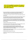 CON 2370 Simplified Acquisition Procedures: Exam Questions With Answers Latest Update 2023-2024 100% Correct | CON 2370 Simplified Acquisition Procedures: Exam Review Questions and Answers Latest Update | CON 2370 Simplified Acquisition Procedures, Exam P