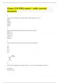 Chem 210 PSU exam 1 with correct answers