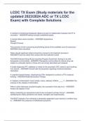 LCDC TX Exam (Study materials for the updated 2023/2024 ADC or TX LCDC Exam) with Complete Solutions