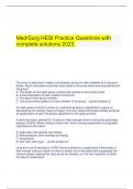  Med/Surg HESI Practice Questions with complete solutions 2023.