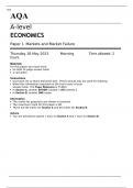 AQA A-level ECONOMICS Paper 1 JUNE 2023 QUESTION PAPER: Markets and Market Failure