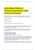 Acid-Base Balance Practice Questions with Correct Answers 
