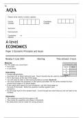 AQA A-level ECONOMICS Paper 3 QUESTION PAPER 2023: Economic Principles and Issues