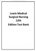 Test Bank For Lewis’s Medical Surgical Nursing 12th Edition Harding 2024 Latest revised update 