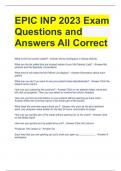 EPIC INP 2023 Exam Questions and Answers All Correct 