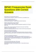 INP401 Frequencies Exam Questions with Correct Answers 