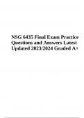 NSG 6435 Final Exam Practice Questions and Answers Latest Updated 2023/2024 Graded A+
