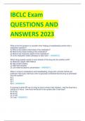 IBCLC Exam  QUESTIONS AND  ANSWERS 2023/2024
