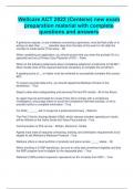 Wellcare ACT 2022 (Centene) new exam preparation material with complete questions and answers RATED A+ 20232024 UPDATE 