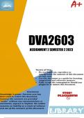 DVA2603 Assignment 2 (DETAILED ANSWERS) Semester 2 2023 (751523)