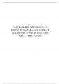 TEST BANK FOR PSYCHOLOGY 6TH EDITION BY SAUNDRA K.CICCARELLI J. NOLAND WHITE ISBN-10: 013521243X ISBN-13: 9780135212431
