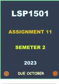 LSP1501 ASSIGNMENT 11 DETAILED SOLUTIONS-- SEMESTER 2 ( DUE OCTOBER 2023)