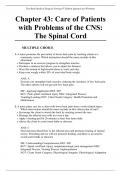 Chapter 43: Care of Patients with Problems of the CNS: The Spinal Cord  Test Bank Medical Surgical Nursing 9th Edition Ignatavicius Workman