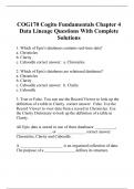 COG170 Cogito Fundamentals Chapter 4 Data Lineage Questions With Complete Solutions