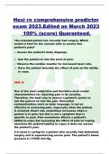 Hesi rn comprehensive predictor exam 2023.Edited on March 2023 100% (score) Quaranteed.