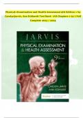 Physical=Examination and Health Assessment 9th Edition = by CarolynJarvis, Ann Eckhardt Test Bank (All Chapters 1-32 ) Full Complete 2023 / 2024 Test Bank for Physical Examination and Health Assessment, 9th Edition, Carolyn Jarvis, ISBN: 9780323510806