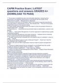CAPM Practice Exam | LATEST questions and answers GRADED A+ (DOWNLOAD TO PASS)