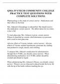 QMA IVYTECH COMMUNITY COLLEGE PRACTICE TEST QUESTIONS WITH COMPLETE SOLUTIONS