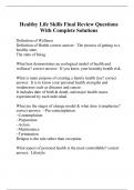 Healthy Life Skills Final Review Questions With Complete Solutions