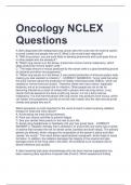 Oncology NCLEX  Questions and answers 2023/2024
