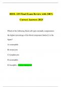 BIOL 235 Final Exam Review with 100% Correct Answers 2023
