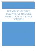 Test Bank for Evidence Based Practice in Nursing and Healthcare 5th Edition by Melnyk All chapters