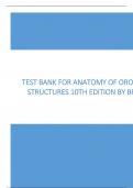 Test Bank for Anatomy of Orofacial Structures 10th Edition By Brand