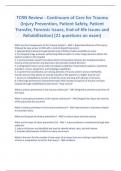 TCRN Review - Continuum of Care for Trauma (Injury Prevention, Patient Safety, Patient Transfer