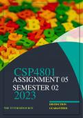 CSP4801 ASSIGNMENT 05 SEMESTER 02: 2023
